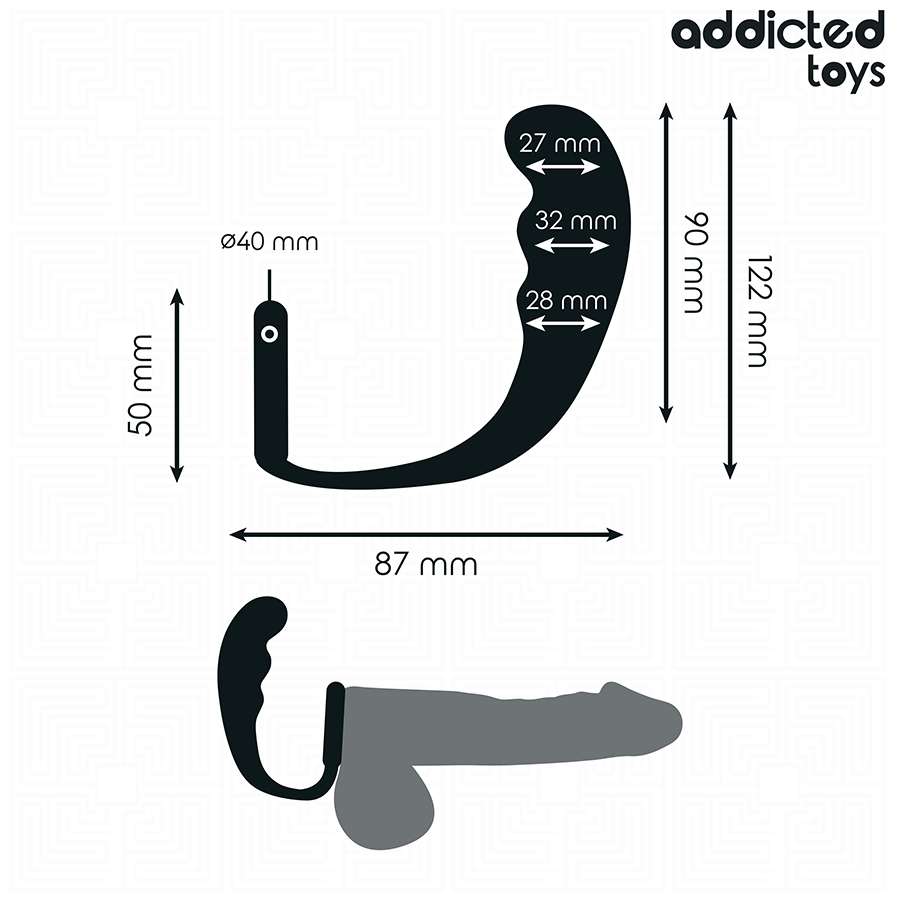 PLUG ANALE CON ANELLO PENE MODELLO 4, STIMOLAZIONE PROFONDA, SILICONE MEDICALE