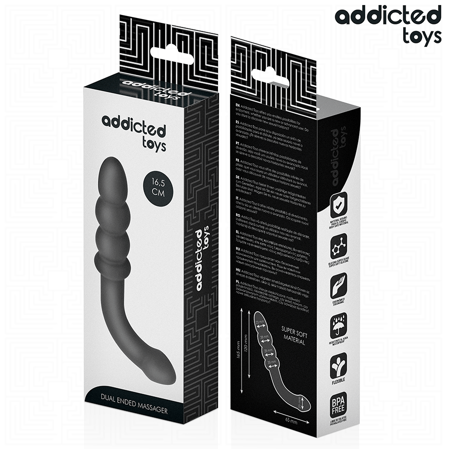 STIMOLATORE PROSTATA DOPPIA ESTREMITÀ, SILICONE MEDICO, STIMOLAZIONE PROGRESSIVA