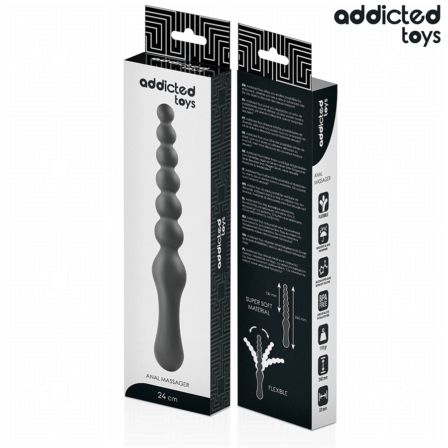 PLUG ANALE BEADED FLESSIBILE, STIMOLAZIONE PROGRESSIVA, SILICONE MEDICO