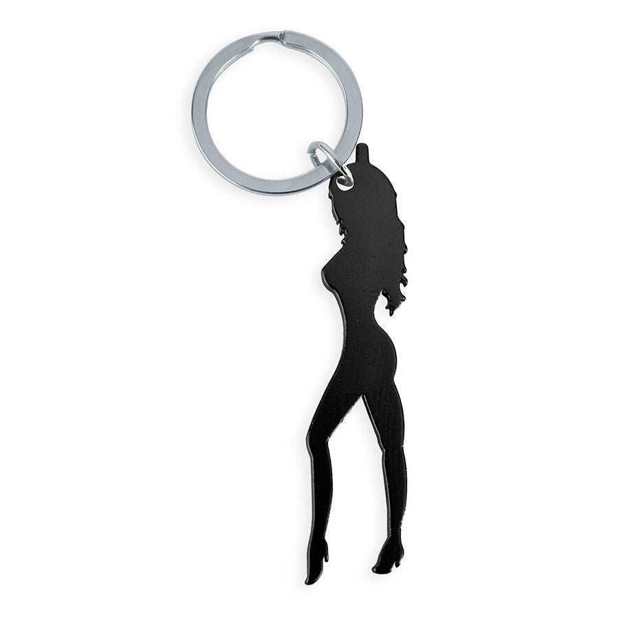PORTACHIAVI APRIBOTTIGLIE SILHOUETTE DONNA NERO, DESIGN AUDACE, FUNZIONALE