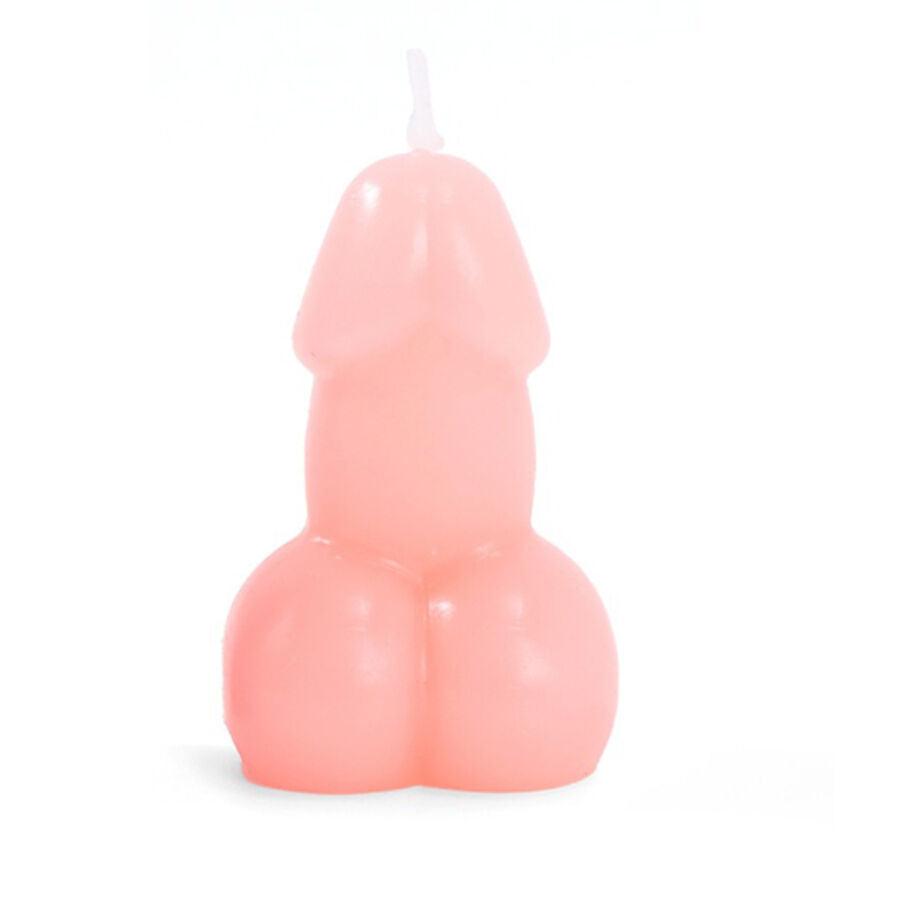 CANDELA SCHERZOSA PENE ROSA, DESIGN PROVOCANTE, PERFETTA PER FESTE AUDACI