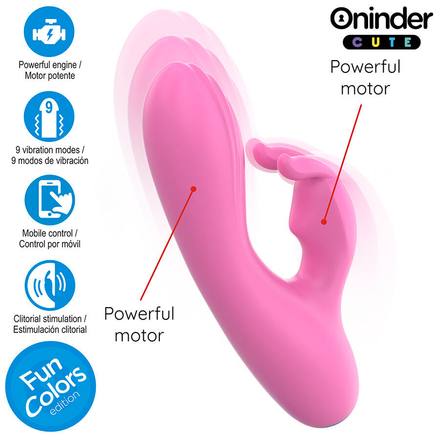 ONINDER CUTE - LOVE BUNNY VIBRATORE PUNTO G E CLITORIDE APP GRATUITA ROSA
