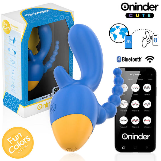 ONINDER CUTE - LOVE 3 SOME VIBRATORE TRIPLO CON STIMOLAZIONE VAGINA E ANO APP GRATUITA