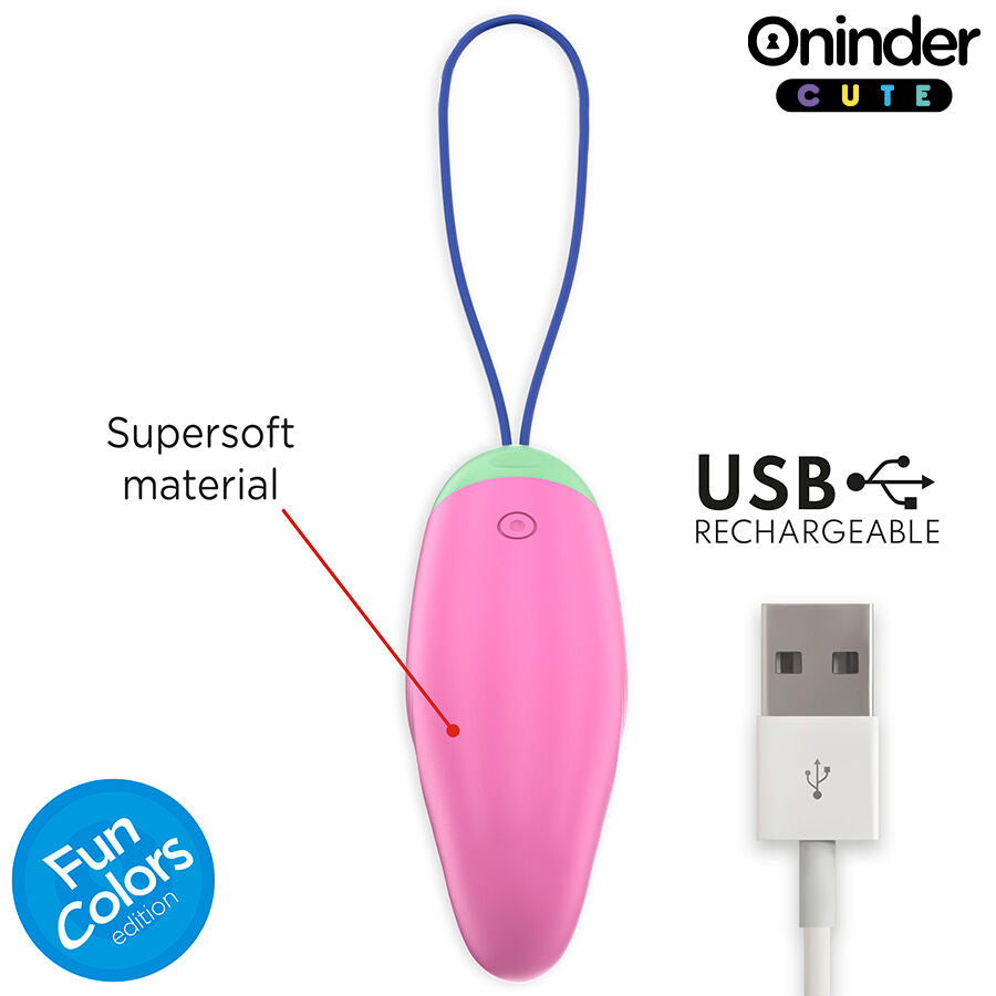 ONINDER CUTE - OVETTO MOVIMENTO VIBRO ONDA IN SILICONE CON APP GRATUITA ROSA/VERDE