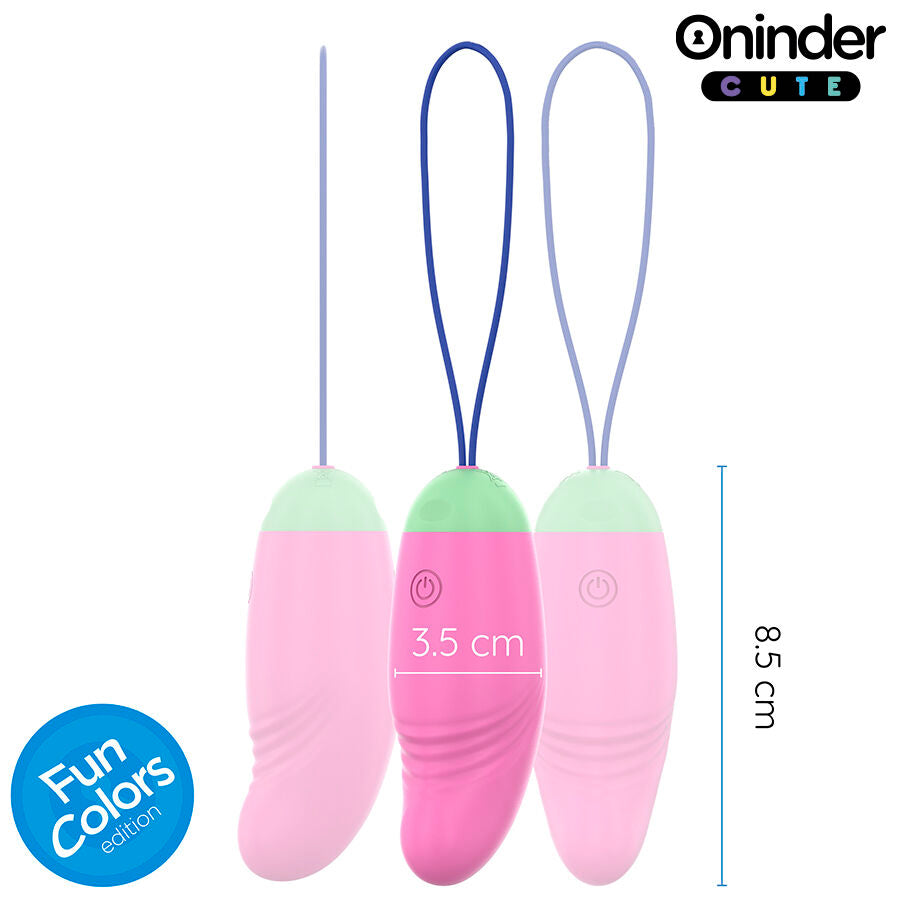 ONINDER CUTE - OVETTO MOVIMENTO VIBRO ONDA IN SILICONE CON APP GRATUITA ROSA/VERDE