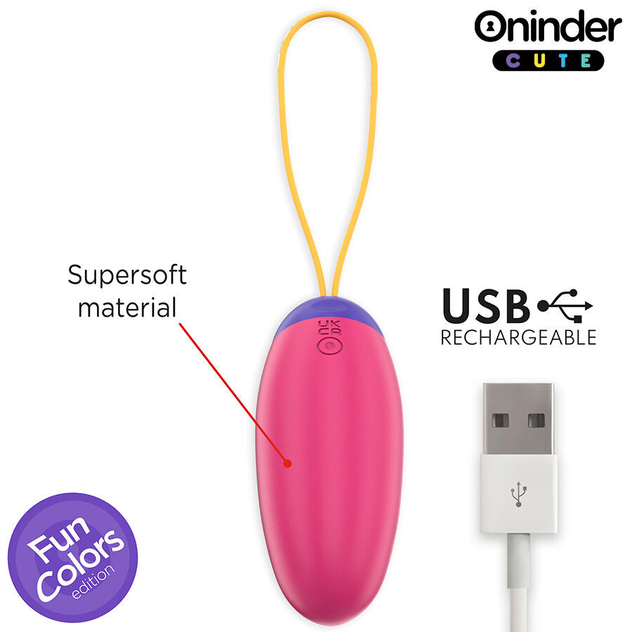 ONINDER CUTE - OVETTO MOVIMENTO VIBRO ONDA IN SILICONE CON APP GRATUITA ROSA/VIOLA
