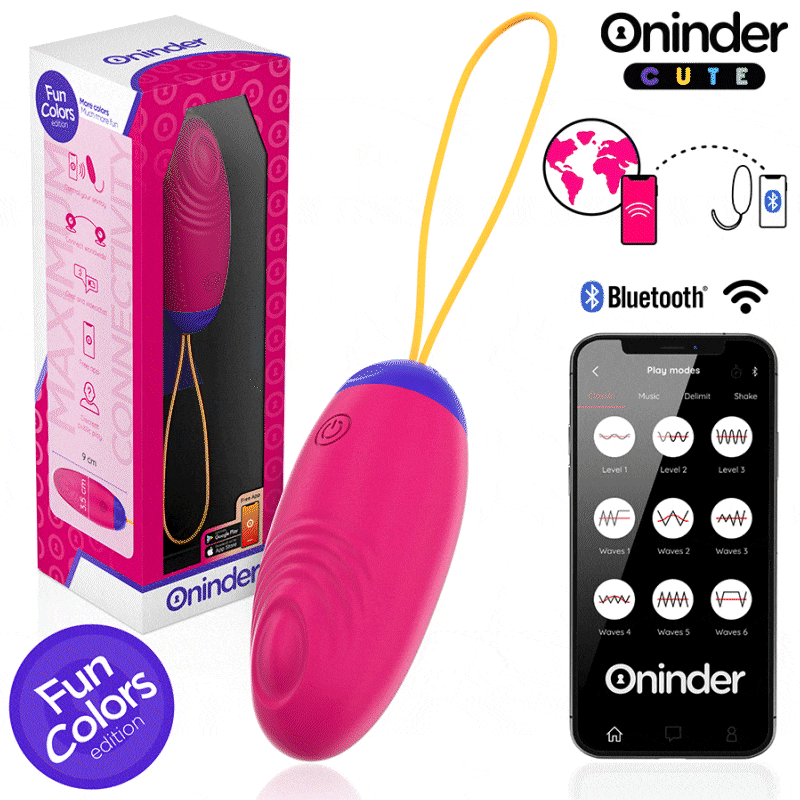 ONINDER CUTE - OVETTO MOVIMENTO VIBRO ONDA IN SILICONE CON APP GRATUITA ROSA/VIOLA