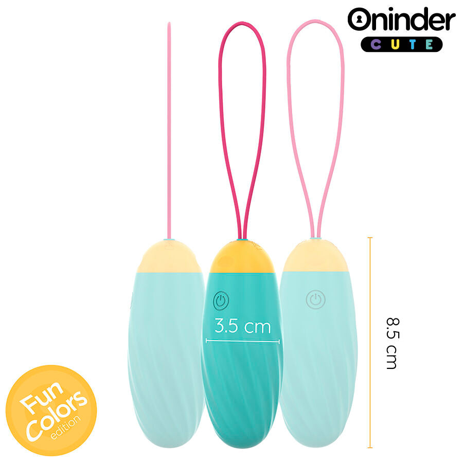 ONINDER CUTE - OVETTO MOVIMENTO VIBRO ONDA IN SILICONE CON APP GRATUITA CELESTE/GIALLO