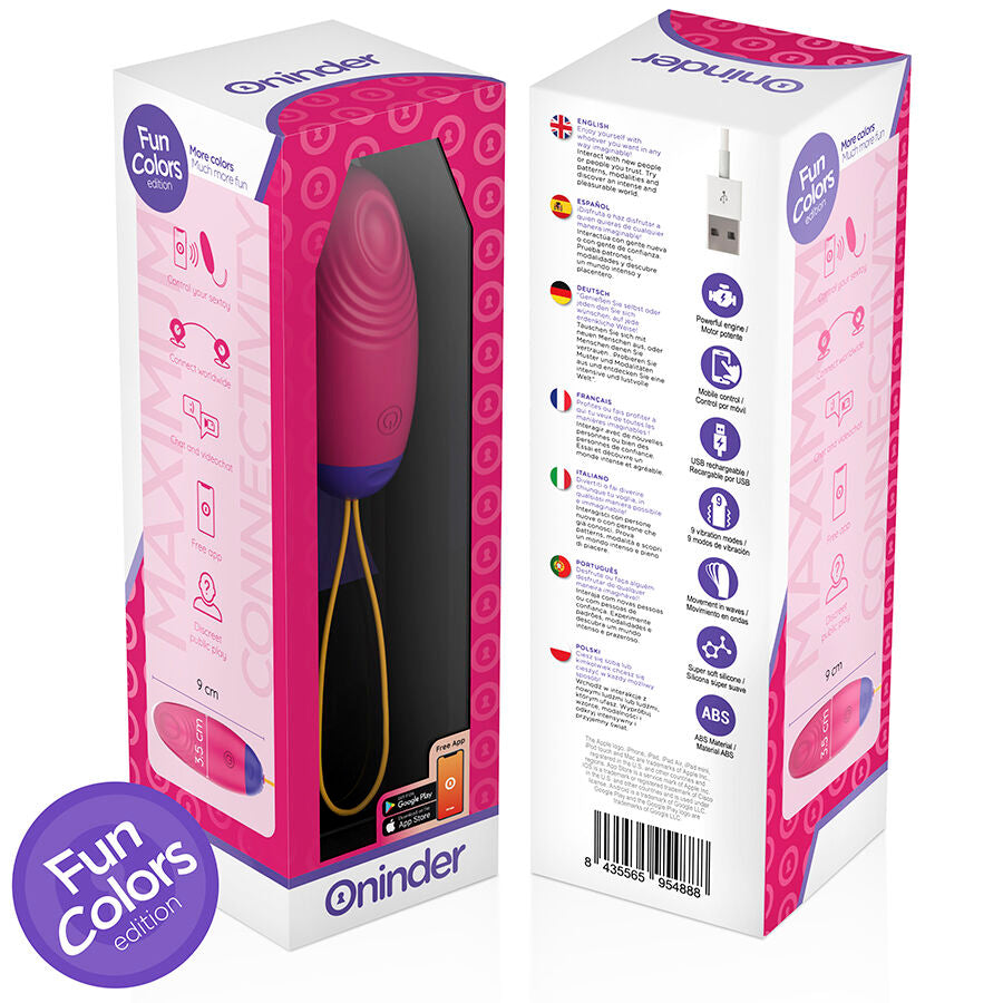 ONINDER CUTE - OVETTO MOVIMENTO VIBRO ONDA IN SILICONE CON APP GRATUITA ROSA/VIOLA