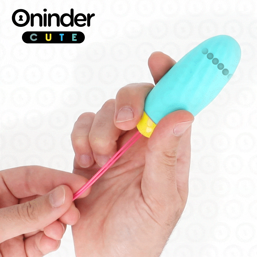 ONINDER CUTE - OVETTO MOVIMENTO VIBRO ONDA IN SILICONE CON APP GRATUITA CELESTE/GIALLO