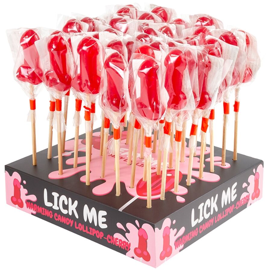 SECRETPLAY - LECCA-LECCA A FORMA DI PENE DI CARAMELLE ALLA CILIEGIA RISCALDANTE PICCANTE 40 PZ