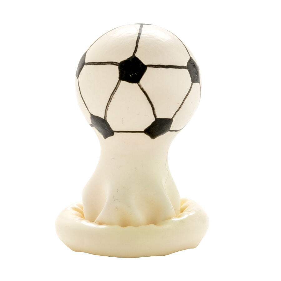 PRESERVATIVO DIPINTO A MANO, DESIGN CALCIO, ARTIGIANATO BOHÉMIEN
