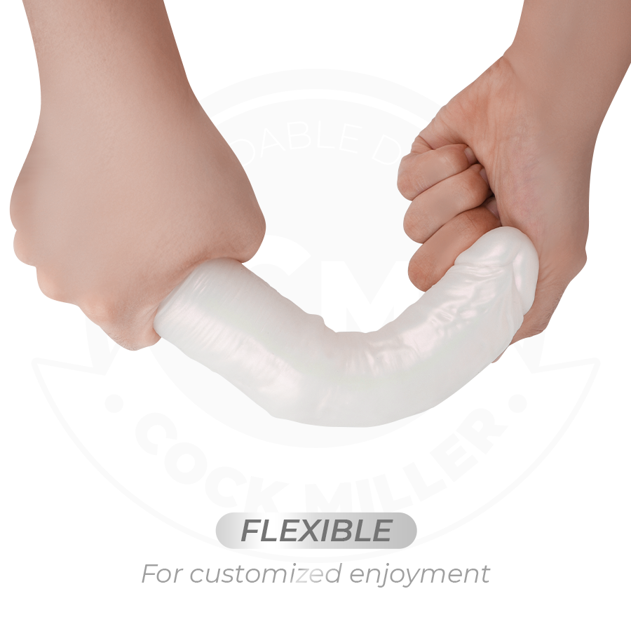 COCK MILLER - DILDO VIBRANTE CON VENTOSA E ILLUMINAZIONE LED CON TELECOMANDO BIANCO 19,5 CM