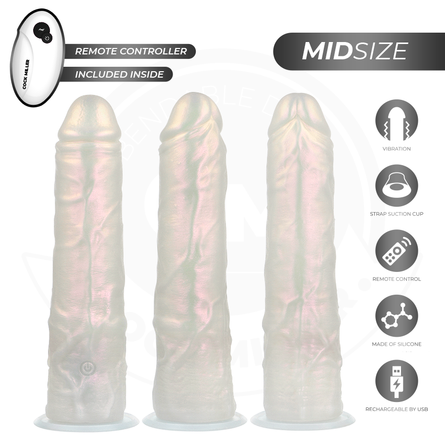 COCK MILLER - DILDO VIBRANTE CON VENTOSA E ILLUMINAZIONE LED CON TELECOMANDO BIANCO 20,5 CM