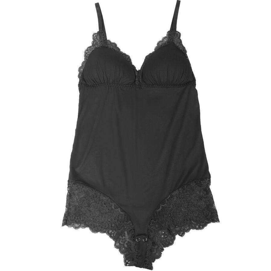 BODY PIZZO FLOREALE NERO, CINGHIE REGOLABILI, MASSIMO COMFORT (S/M)