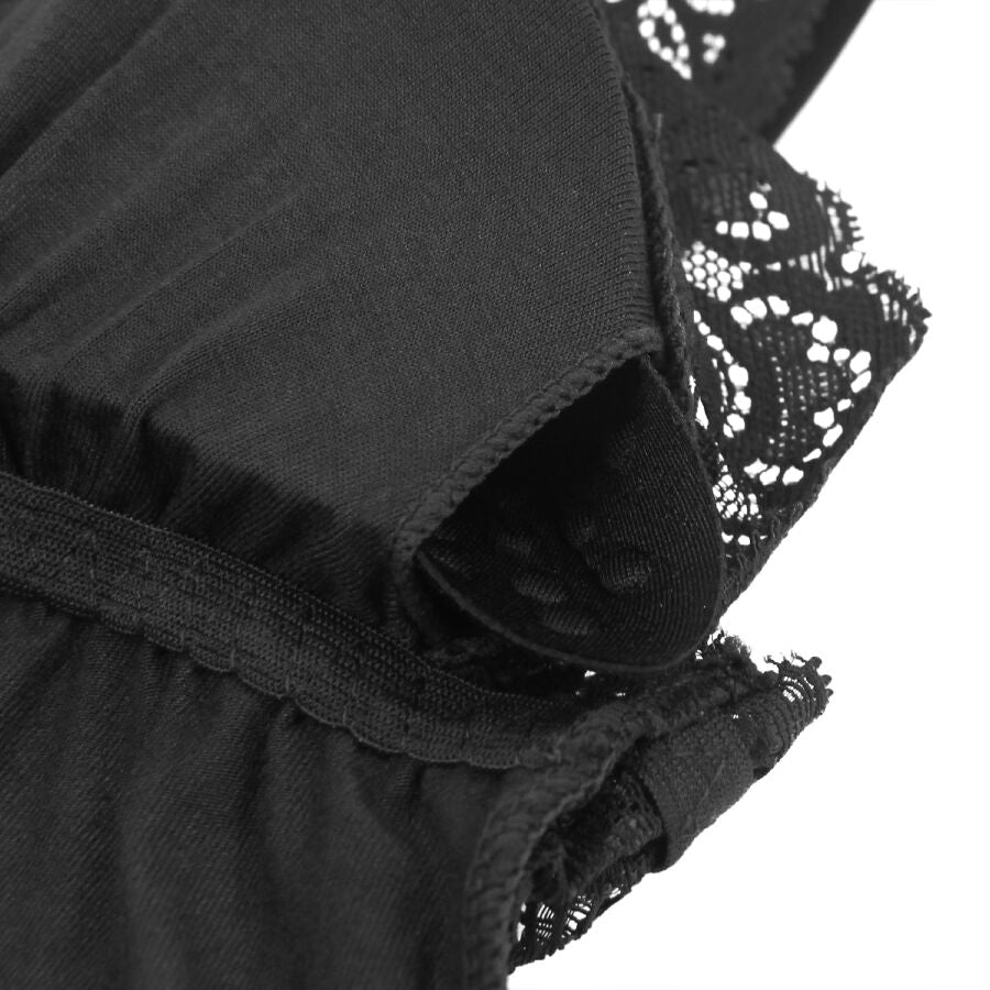 BODY PIZZO FLOREALE NERO, CINGHIE REGOLABILI, MASSIMO COMFORT (S/M)