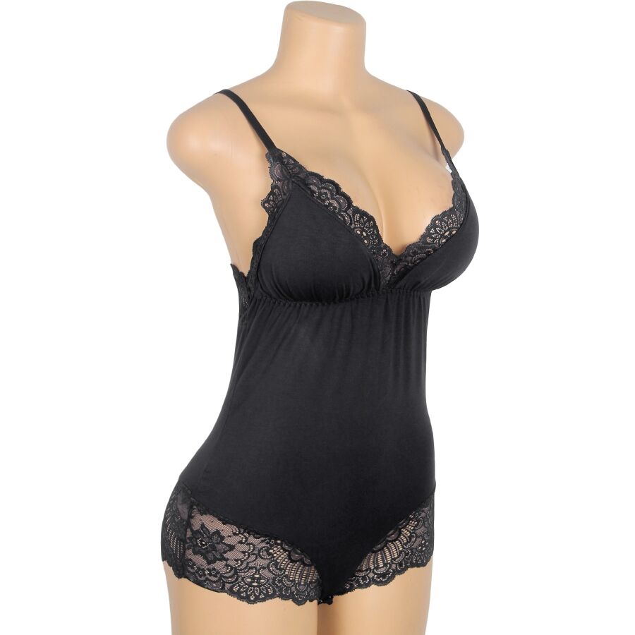 BODY IN PIZZO FLOREALE, CINGHIE REGOLABILI, MASSIMO COMFORT (L/XL)