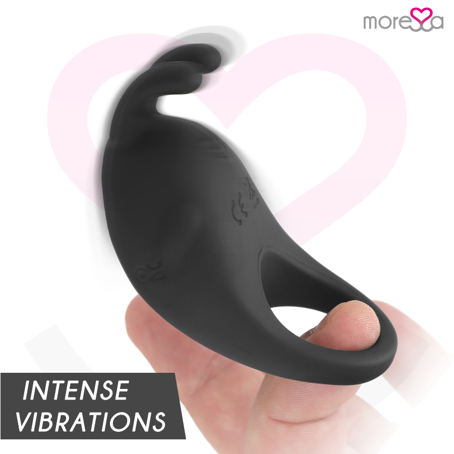 MORESSA - BRAD ANELLO CON STIMOLATORE CLITORIDE IN SILICONE NERO
