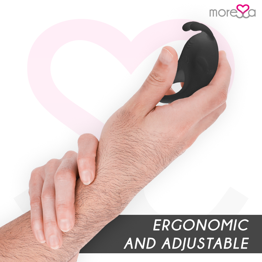 MORESSA - BRAD ANELLO CON STIMOLATORE CLITORIDE IN SILICONE NERO