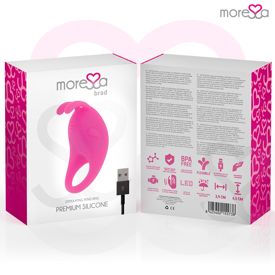 MORESSA - BRAD ANELLO CON STIMOLATORE CLITORIDE IN SILICONE ROSA