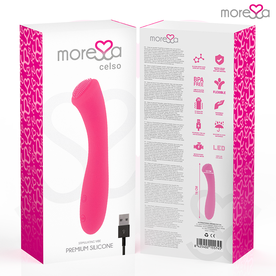 MORESSA - CELSO MASSAGGIATORE  SILICONE RICARICABILE ROSA
