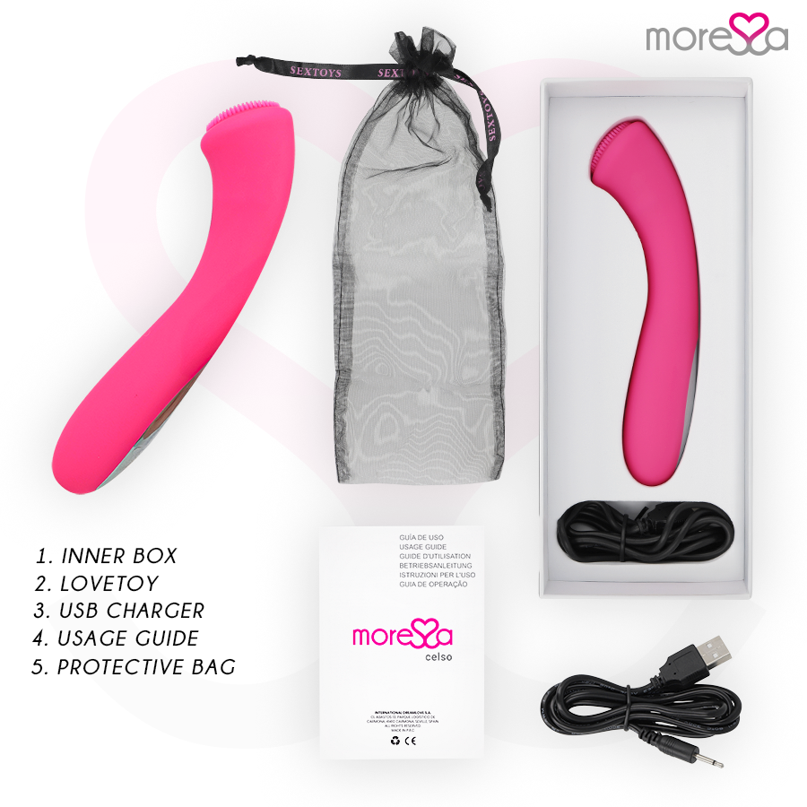 MORESSA - CELSO MASSAGGIATORE  SILICONE RICARICABILE ROSA