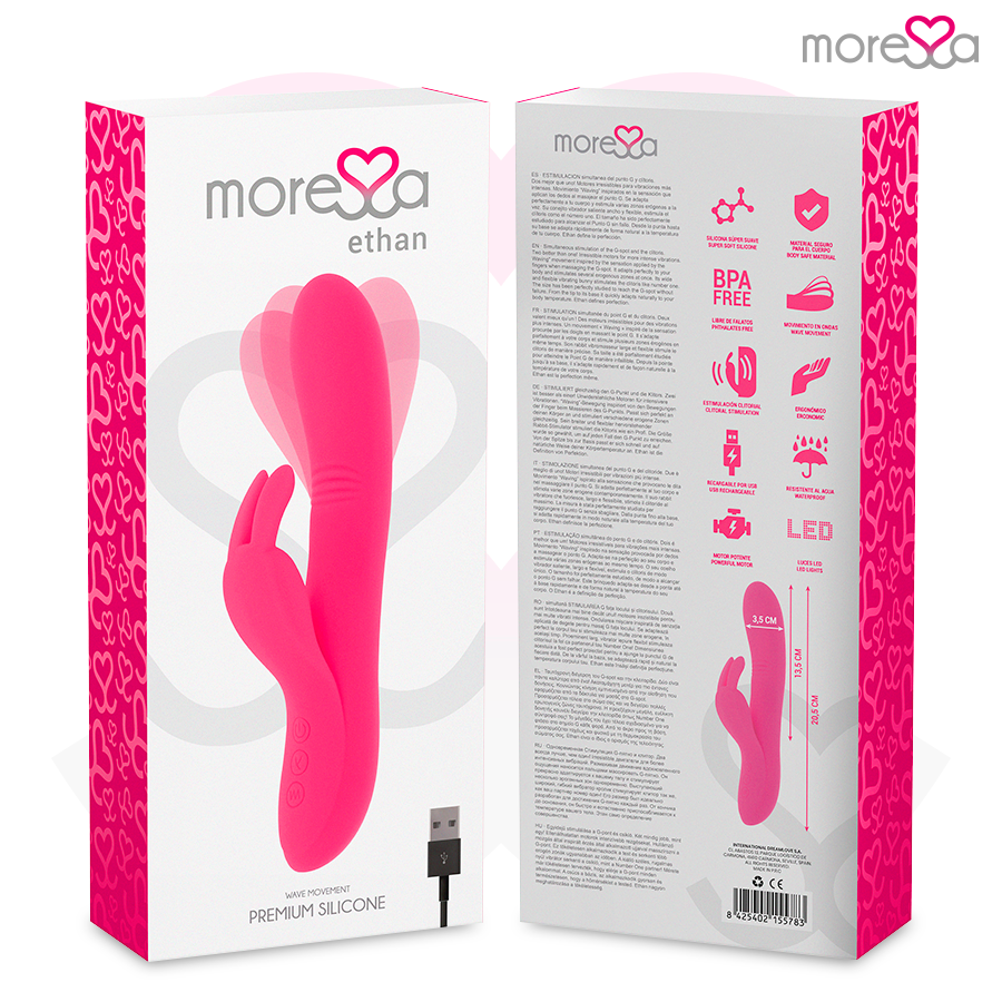 MORESSA -  ETHAN VIBRATORE IN  SILICONE RICARICABILE ROSA