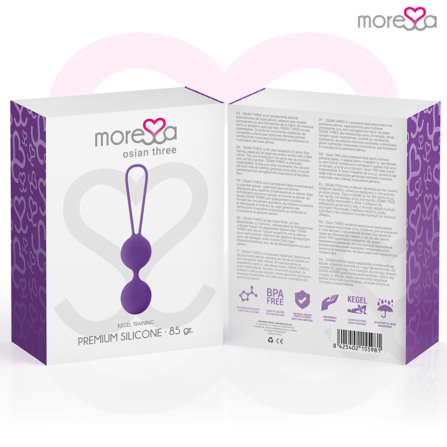 MORESSA - OSIAN THREE PREMIUM PALLINE VAGINALI IN SILICONE VIOLA