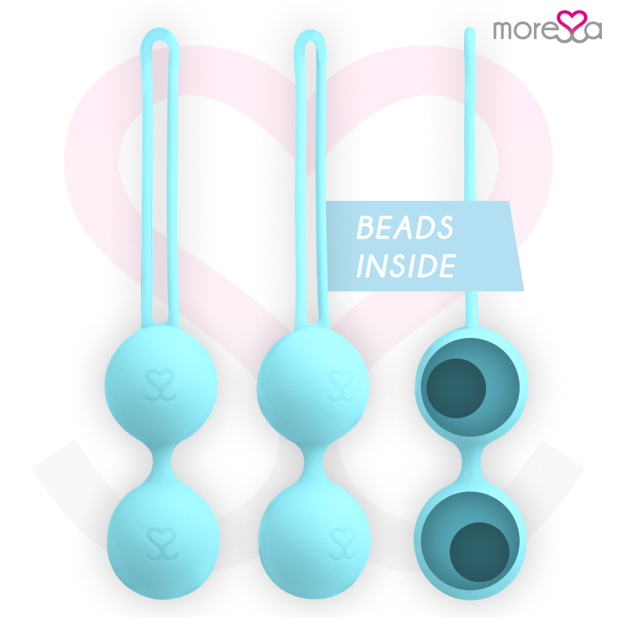 MORESSA - OSIAN THREE PREMIUM PALLINE VAGINALI IN SILICONE TURCHESE