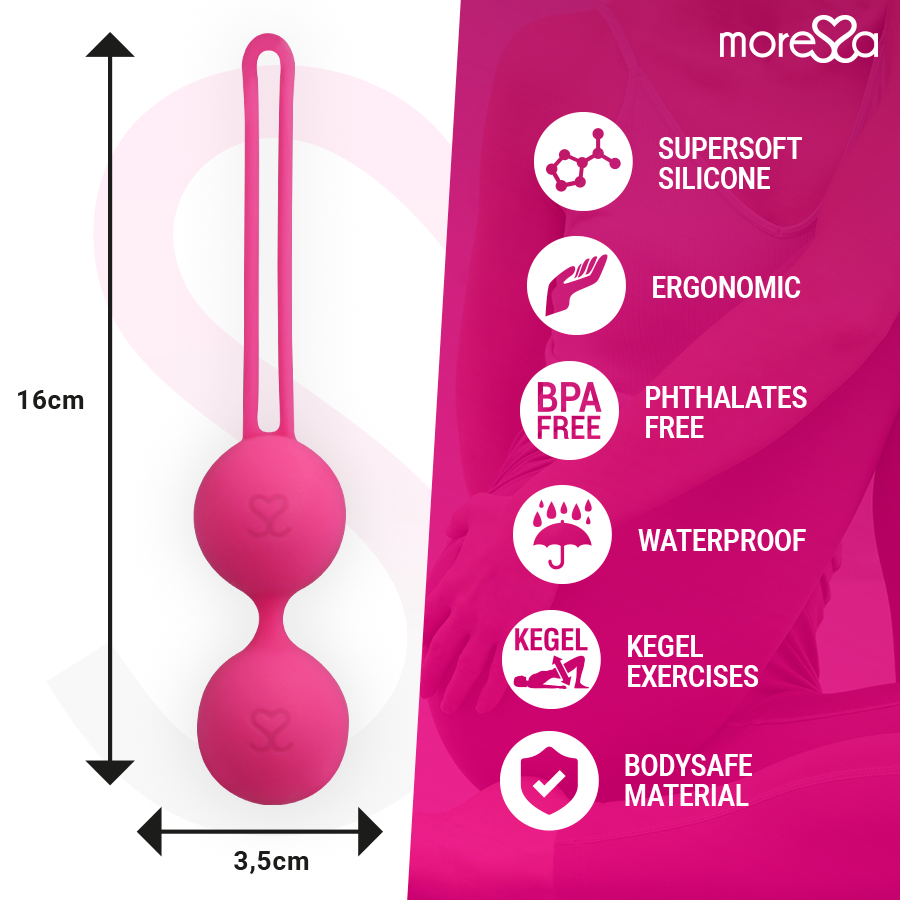 MORESSA - OSIAN TWO PREMIUM PALLINE VAGINALI IN SILICONE ROSA