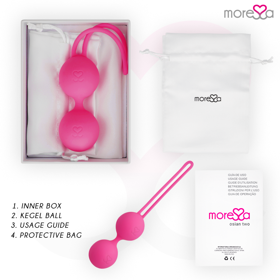 MORESSA - OSIAN TWO PREMIUM PALLINE VAGINALI IN SILICONE ROSA