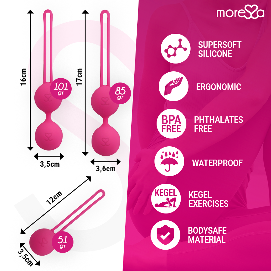 MORESSA - OSIAN SET PREMIUM  PALLINE VAGINALI IN SILICONE ROSA