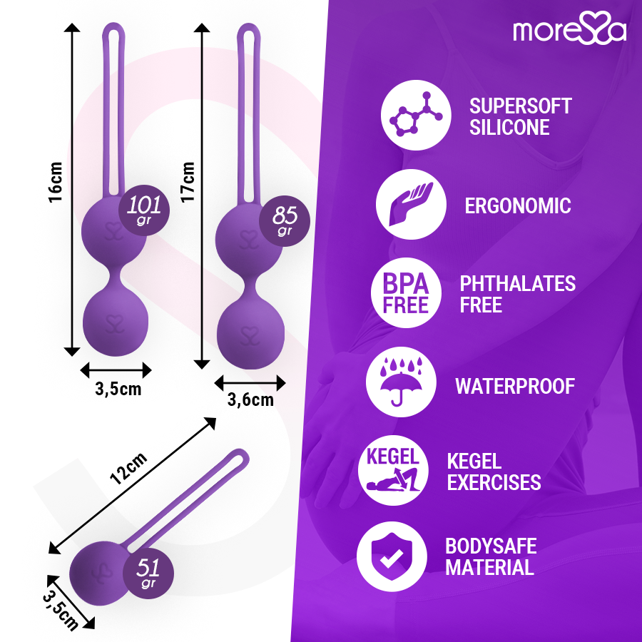 MORESSA - OSIAN SET PREMIUM  PALLINE VAGINALI IN SILICONE LILLA