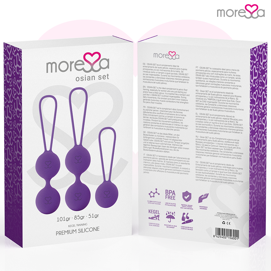 MORESSA - OSIAN SET PREMIUM  PALLINE VAGINALI IN SILICONE LILLA