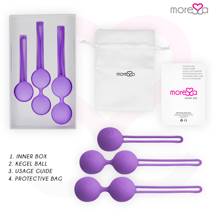 MORESSA - OSIAN SET PREMIUM  PALLINE VAGINALI IN SILICONE LILLA