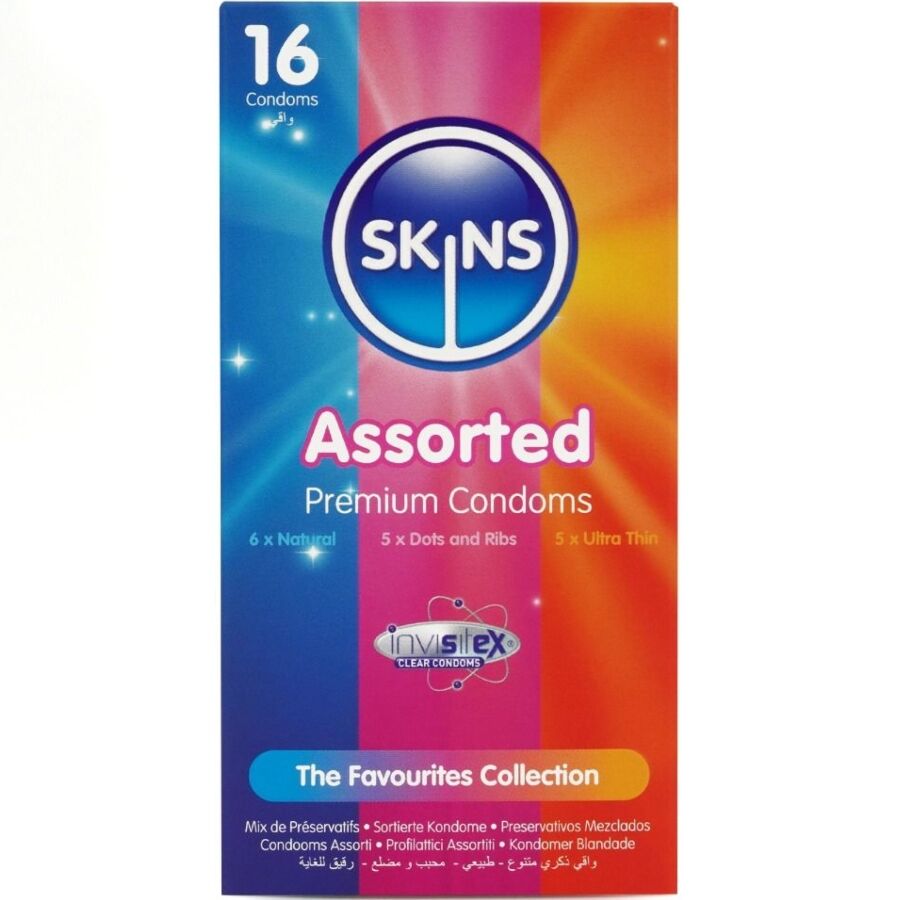 SKINS - CONFEZIONE ASSORTITA DI PRESERVATIVI 16 PZ