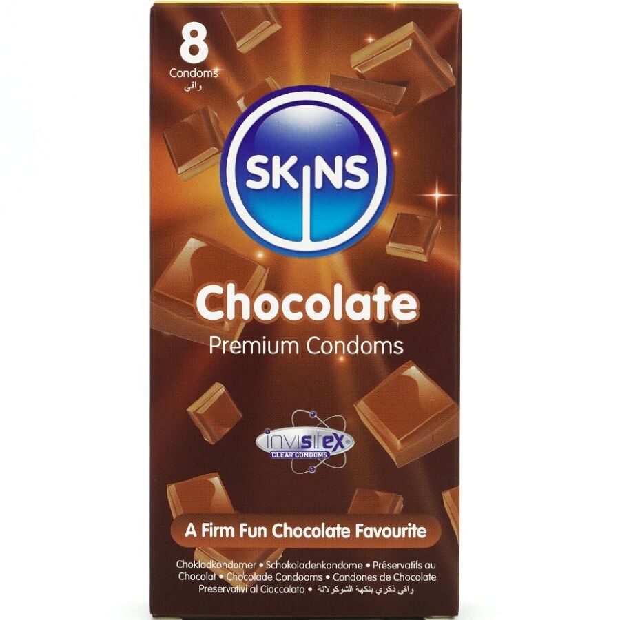 SKINS - PRESERVATIVI AROMATIZZATI AL GUSTO CIOCCOLATO 8 PZ
