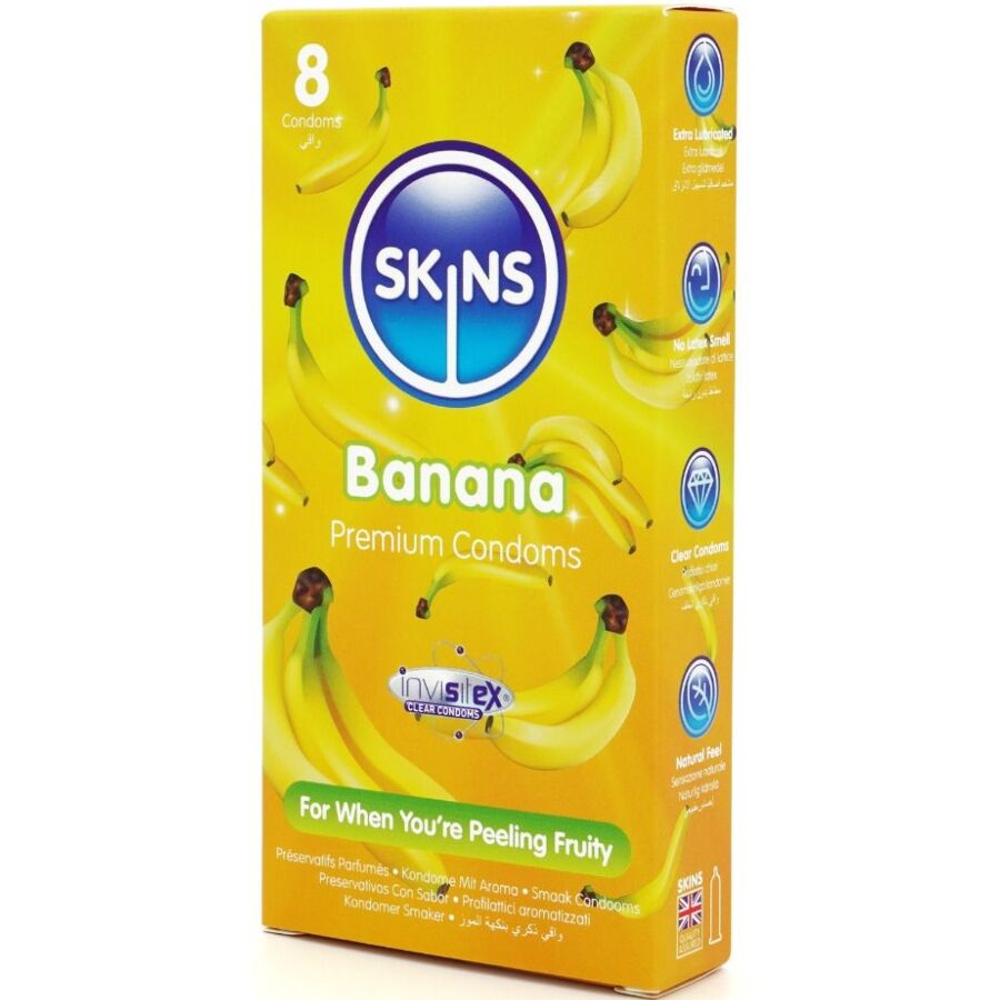 SKINS - PRESERVATIVI AROMATIZZATI AL GUSTO BANANA 8 PZ