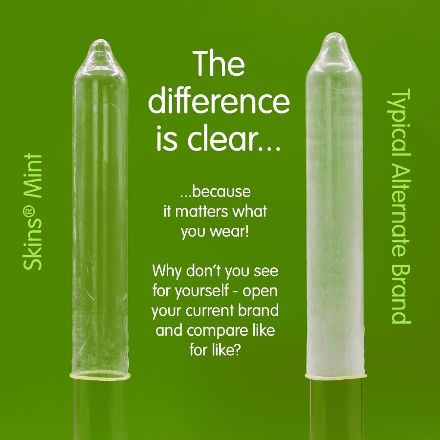 SKINS - PRESERVATIVI AROMATIZZATI AL GUSTO MENTA CONFEZIONE 8 PZ