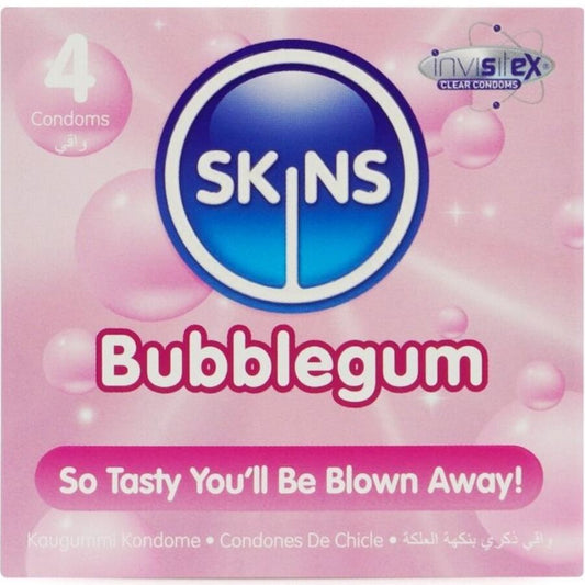 SKINS - PRESERVATIVI AROMATIZZATI AL GUSTO BUBBLEGUM 4 PZ