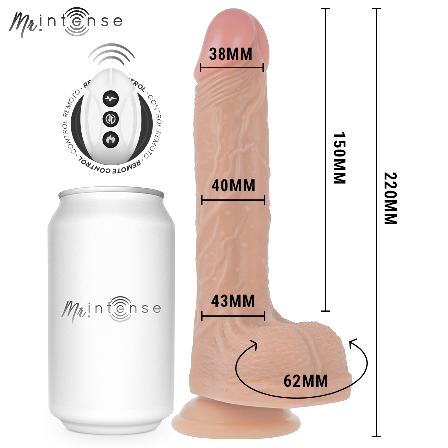 MR INTENSE - BALDWIN DILDO REALISTICO FUNZIONE DI SPINTA CON TELECOMANDO 22 CM -O- 4 CM
