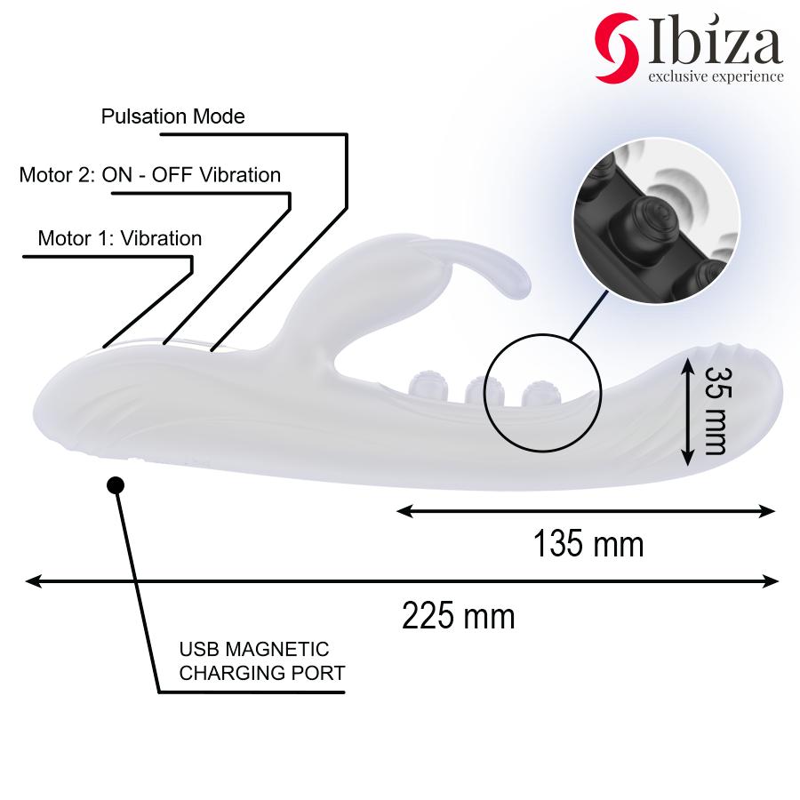 IBIZA - VIBRATORE CON RABBIT CON FUNZIONE DI PULSAZIONE