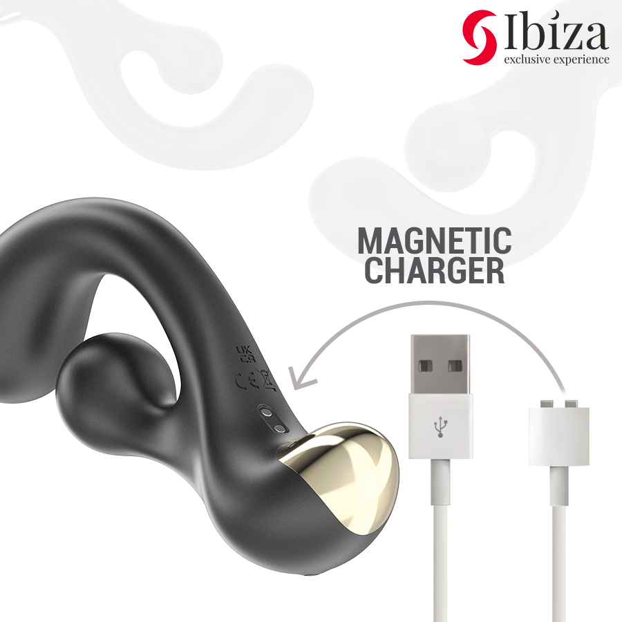 IBIZA - STIMOLATORE VIBRANTE E ROTANTE IN SILICONE RICARICABILE CON TELECOMANDO