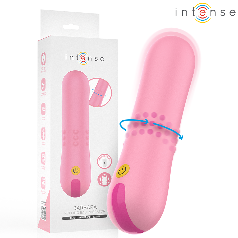 VIBRATORE ROLLING BALL, DOPPIA STIMOLAZIONE ROTANTE E VIBRAZIONE, SILICONE MEDICALE, RICARICA USB