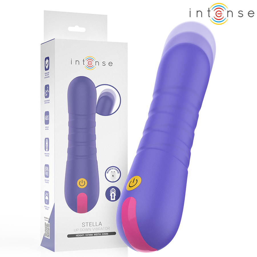 VIBRATORE CON PUSH VERTICALE, STIMOLAZIONE RITMICA INTENSA, SILICONE PREMIUM