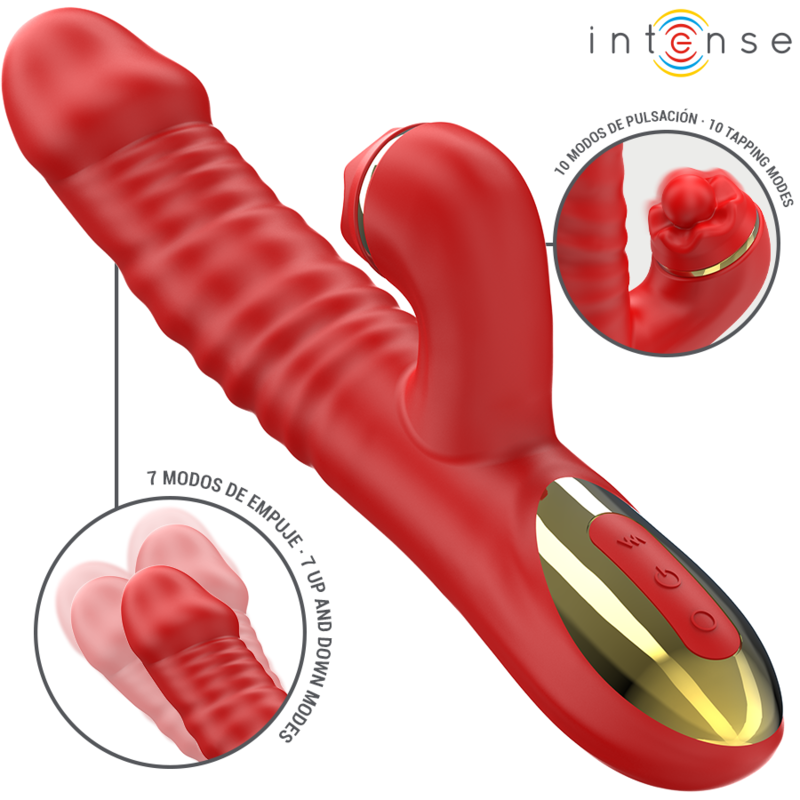 INTENSE - THALIA VIBRATORE SPINTA SU E GIU' E PULSAZIONE ROSSO