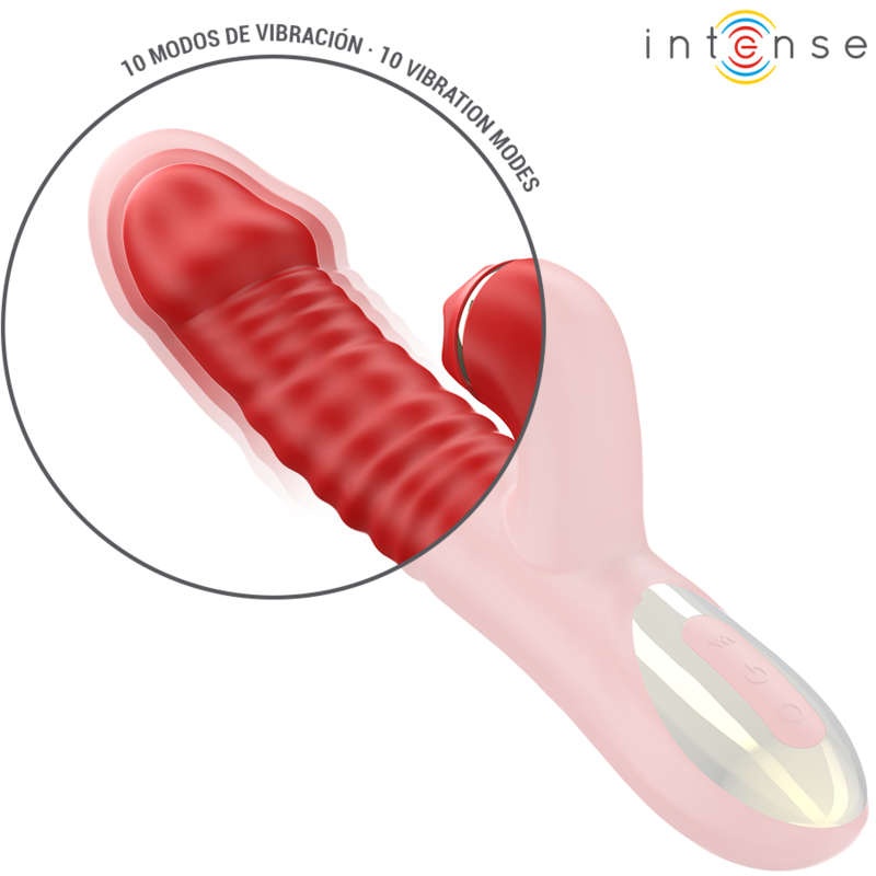 INTENSE - THALIA VIBRATORE SPINTA SU E GIU' E PULSAZIONE ROSSO