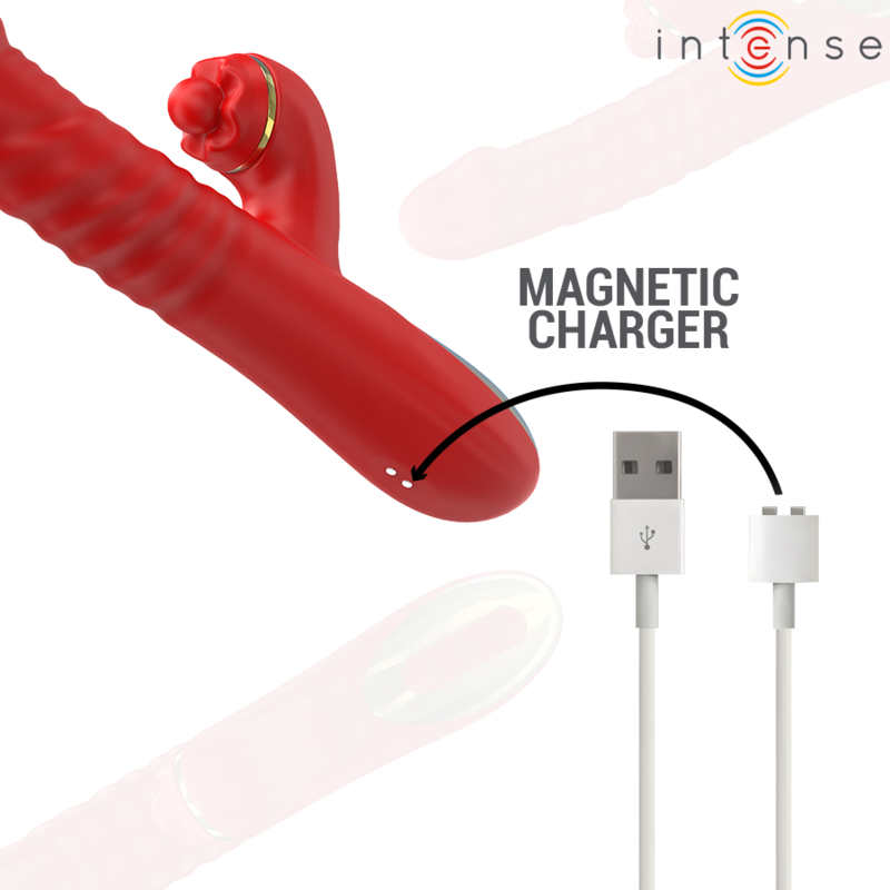 INTENSE - THALIA VIBRATORE SPINTA SU E GIU' E PULSAZIONE ROSSO