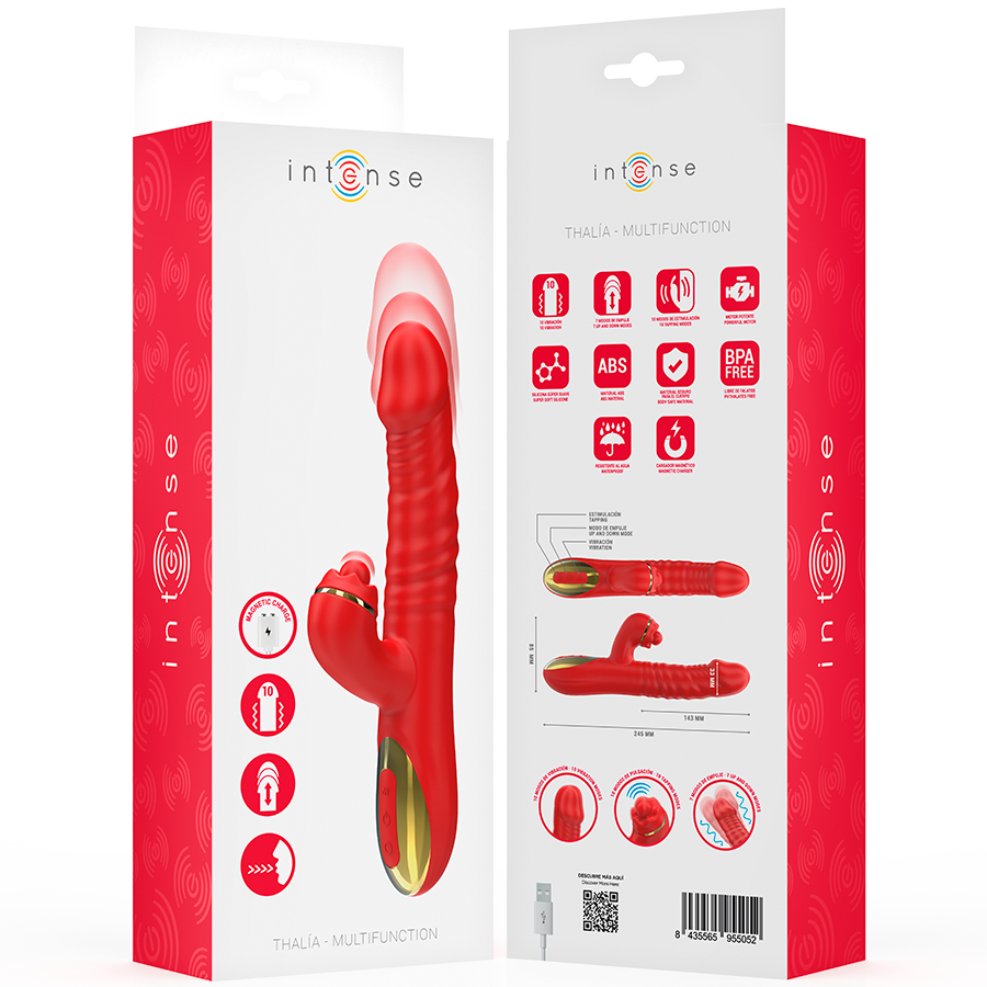 INTENSE - THALIA VIBRATORE SPINTA SU E GIU' E PULSAZIONE ROSSO