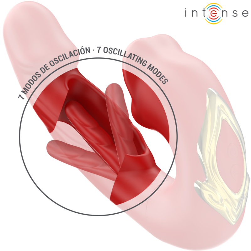 INTENSE - NATHY VIBRATORE MULTIFUNZIONE DOPPIO CON BOCCA STIMOLANTE  ROSSO